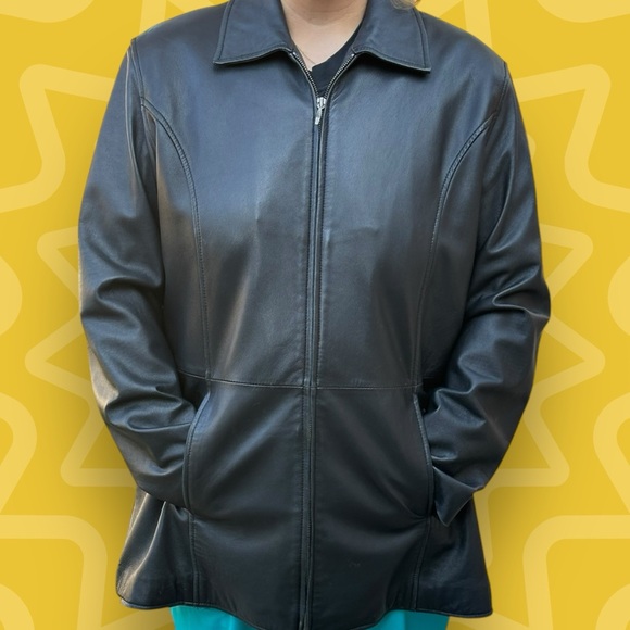 Sonoma Lambskin Black Leather Jacket-Size 1X - Picture 5 of 8